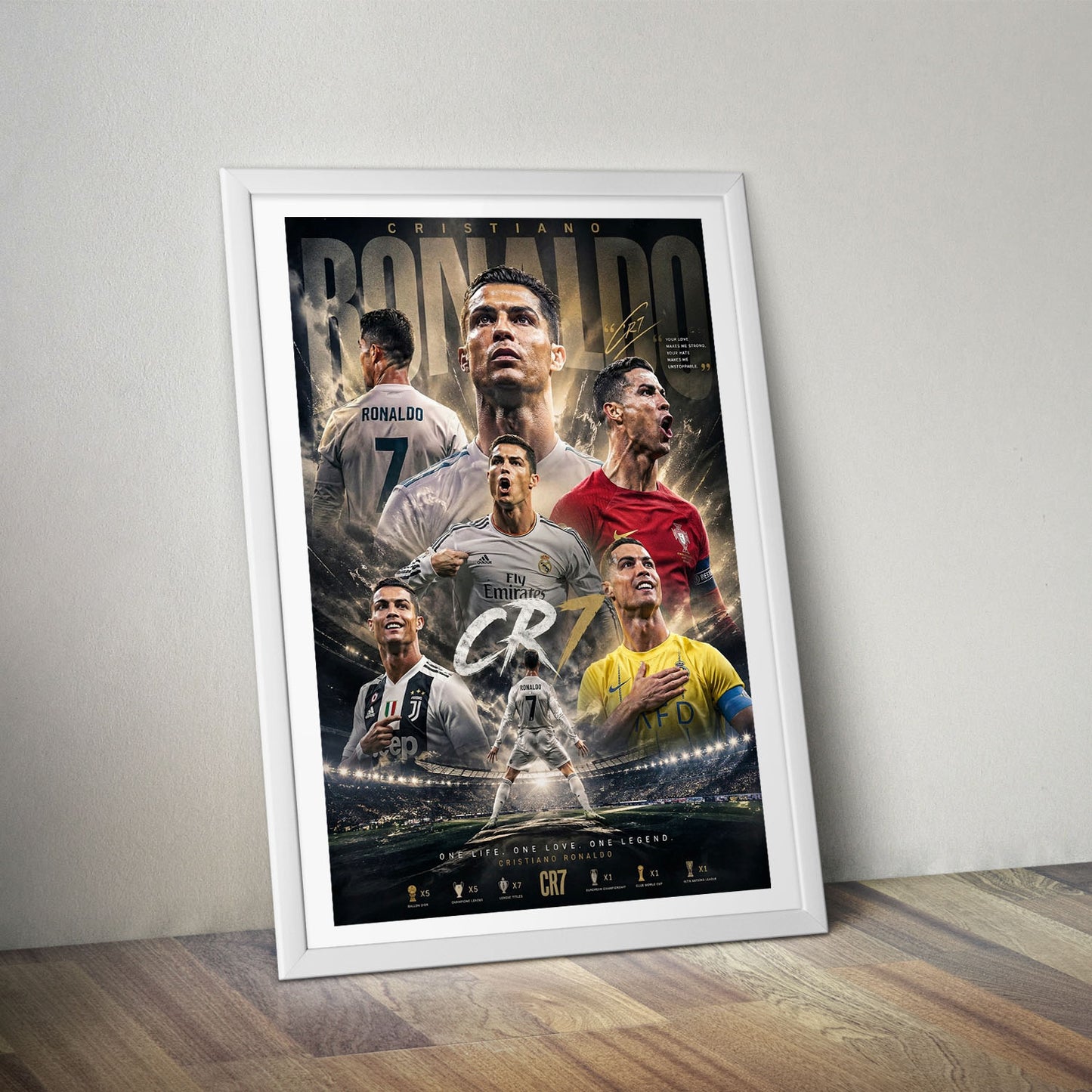 Flex Designs Poster Cristiano Ronaldo Career 8 x 10" Home Goods - Sports Poster