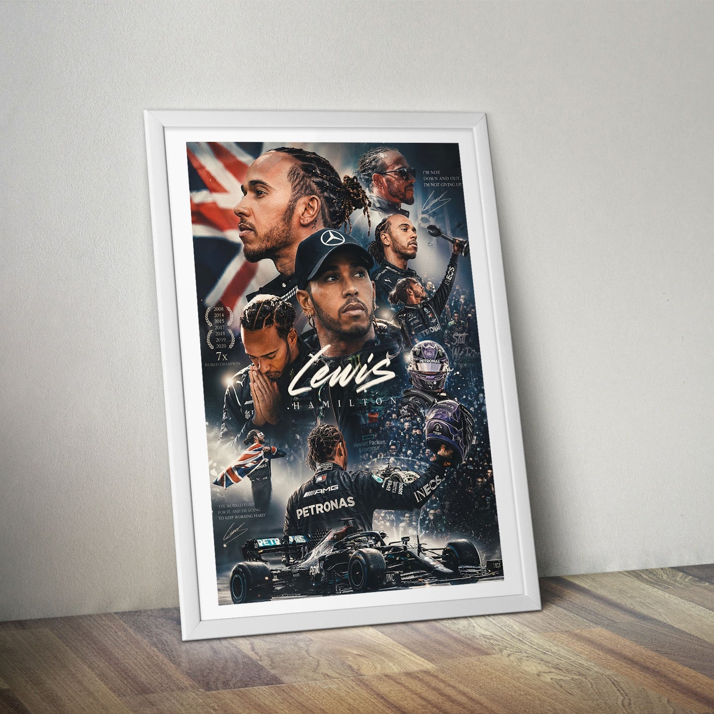 Flex Designs Poster Lewis Hamilton Mercedes Portrait 8 x 10" Home Goods - Sports Poster