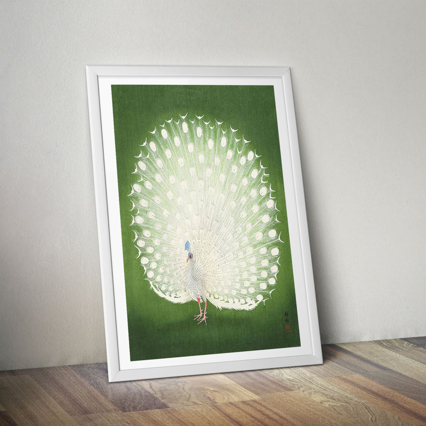 Flex Designs Poster Green Peacock by Ohara Koson 5 x 7" Home Goods - Artist Artwork Poster