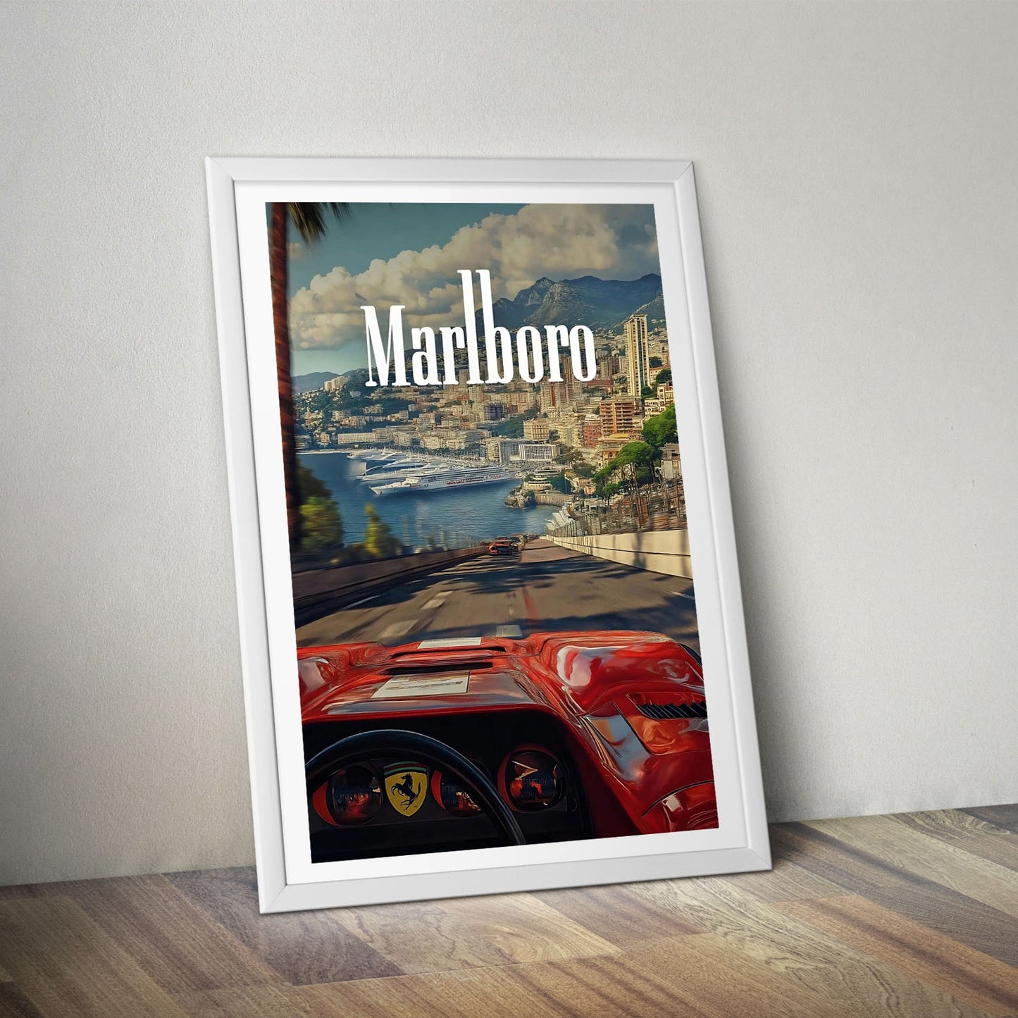 Flex Designs Poster Classic Ferrari Monaco 5 x 7" Home Goods - Sports Poster