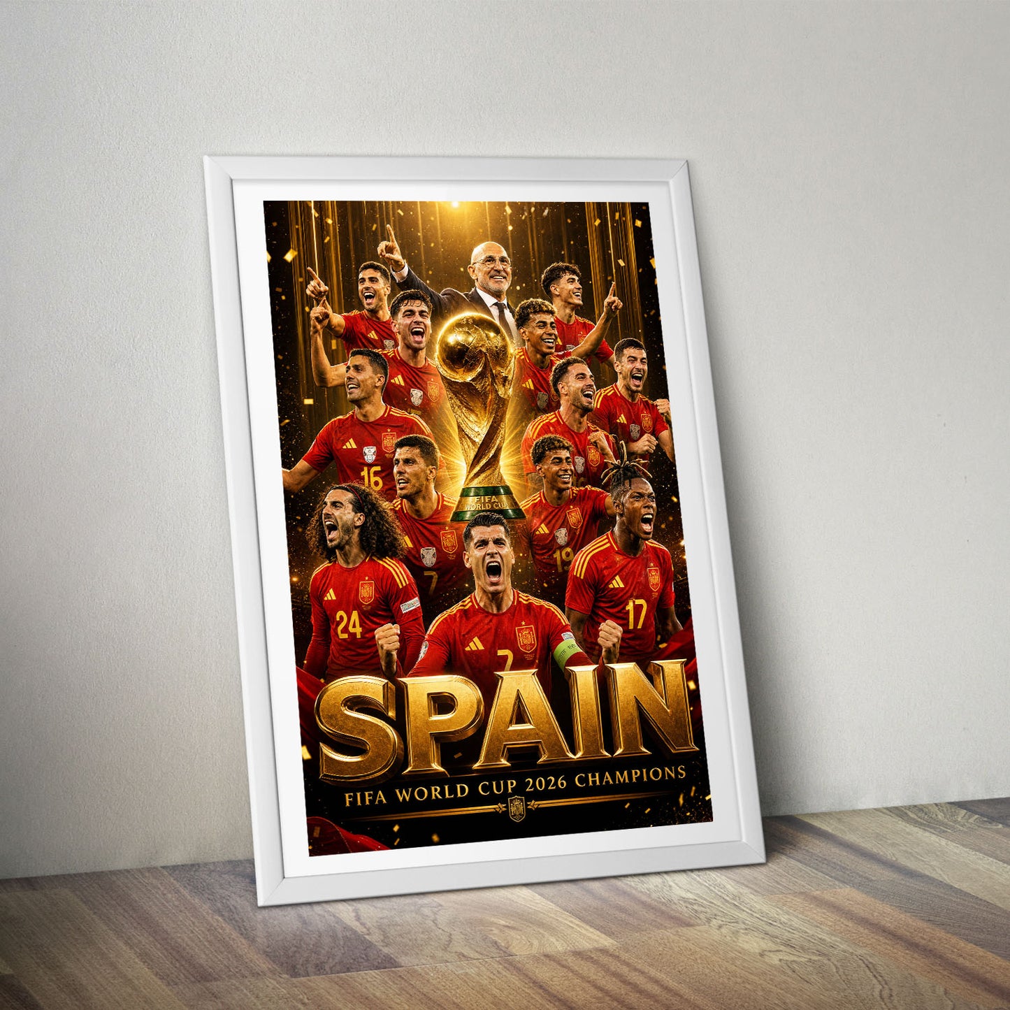Flex Designs Poster Spain FIFA World Champions 2026 5 x 7" Home Goods - Sports Poster