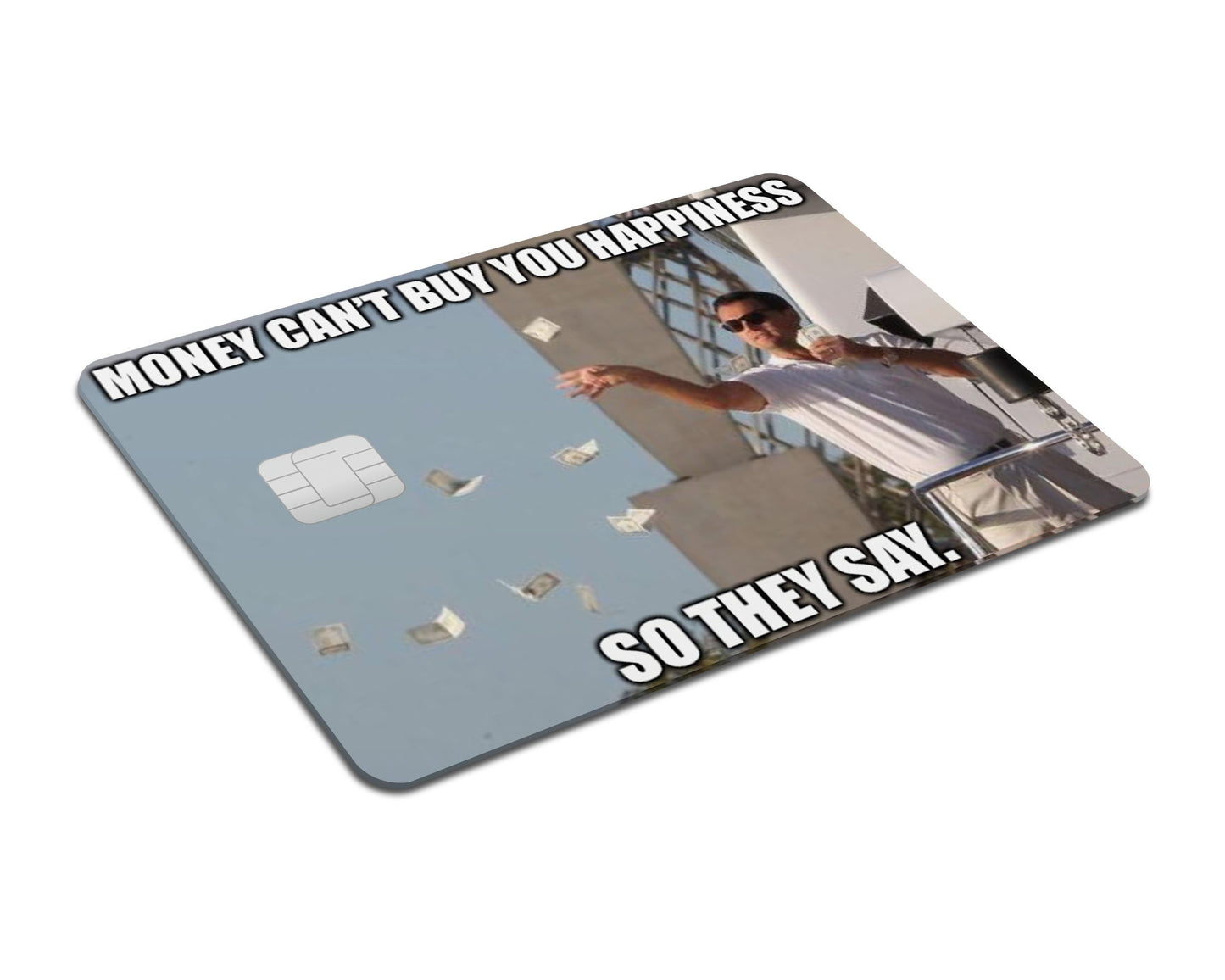 Flex Designs Credit Card Money Can't Buy Happiness Full Skins - Meme Quotes & Debit Card Skin