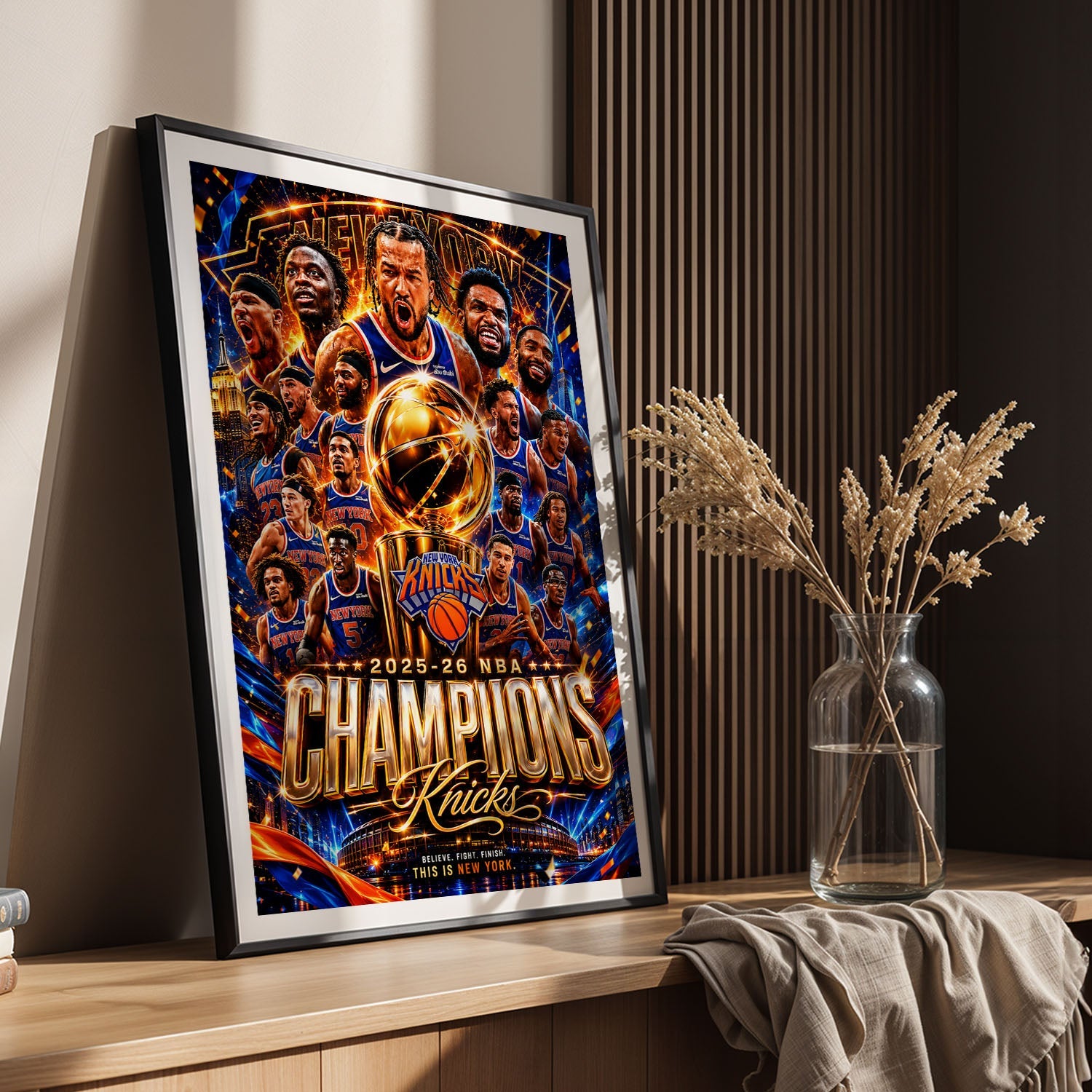Flex Designs Poster New York Knicks NBA Champions 2026 5 x 7" Home Goods - Sports  Poster