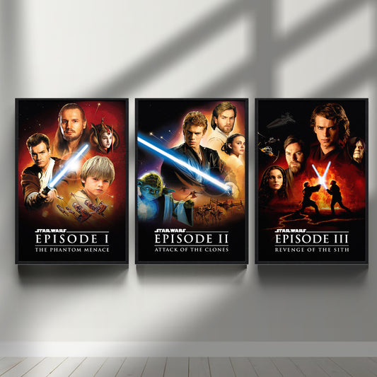 Star Wars Episode 1-3 Trilogy Poster Set