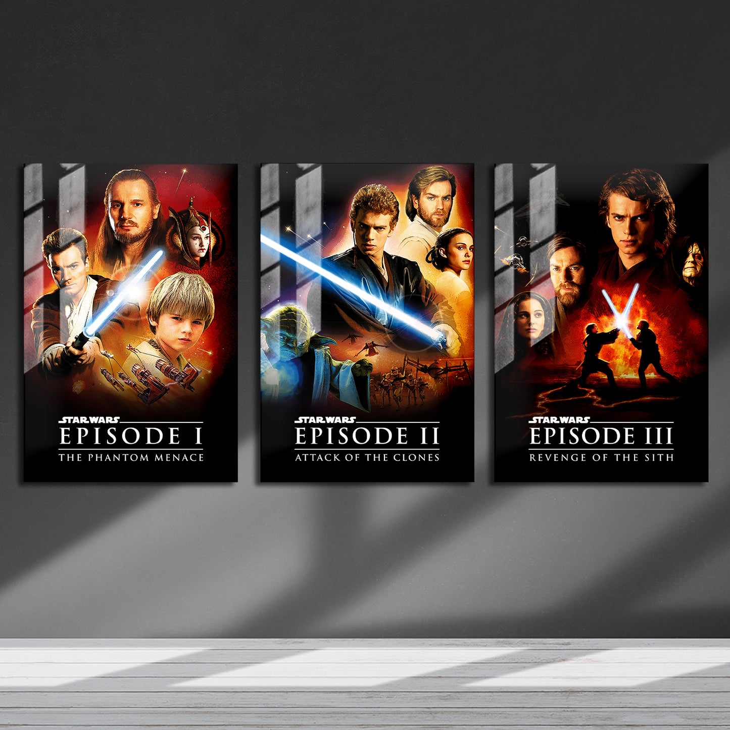 Star Wars Episode 1-3 Trilogy Metal Poster Set