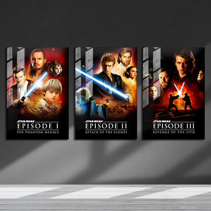 Star Wars Episode 1-3 Trilogy Metal Poster Set