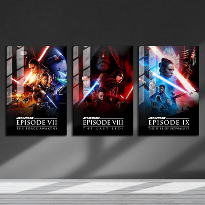 Star Wars Episode 7-9 Trilogy Metal Poster Set