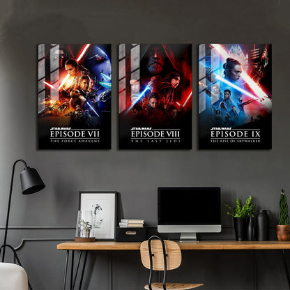 Star Wars Episode 7-9 Trilogy Metal Poster Set