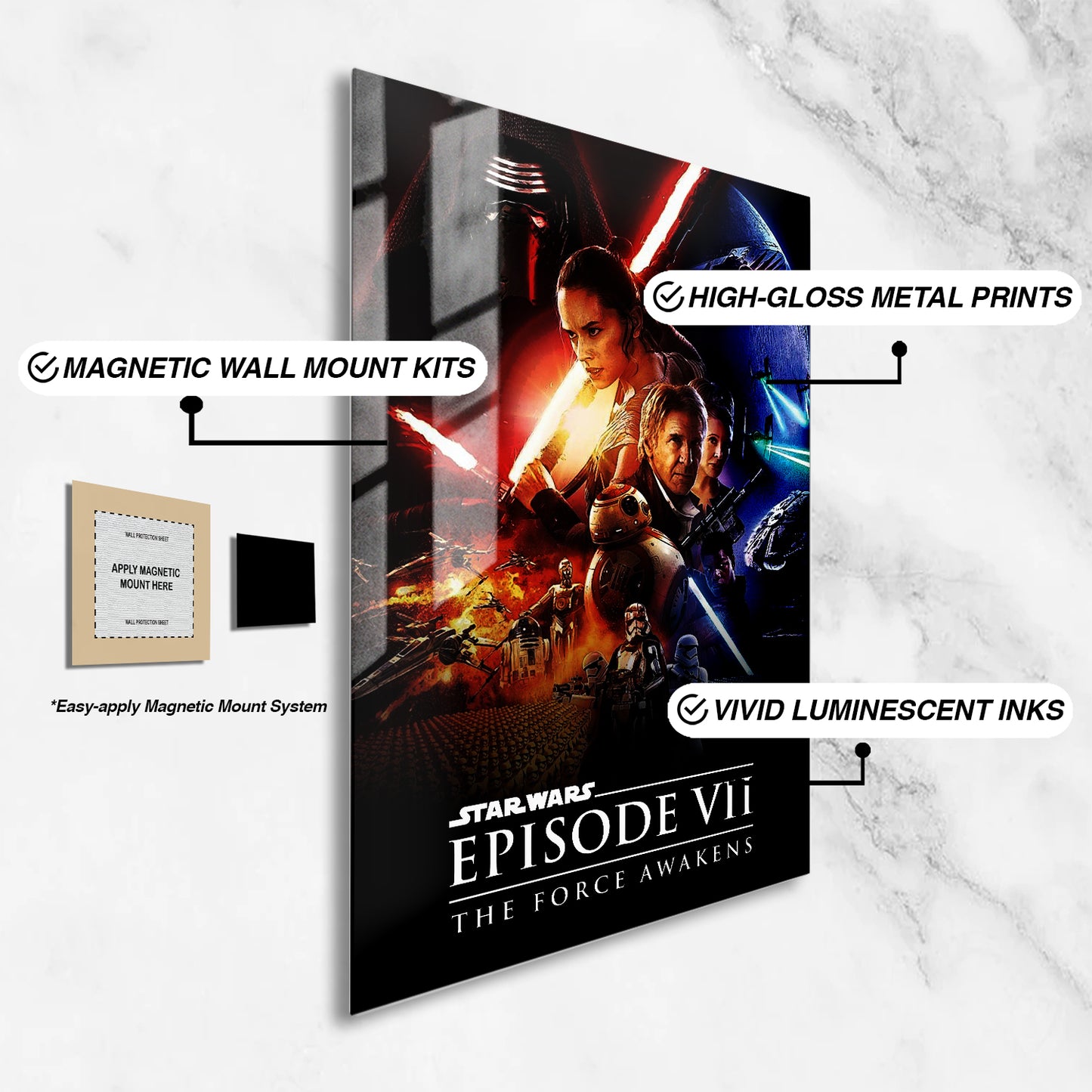 Star Wars Episode 7-9 Trilogy Metal Poster Set