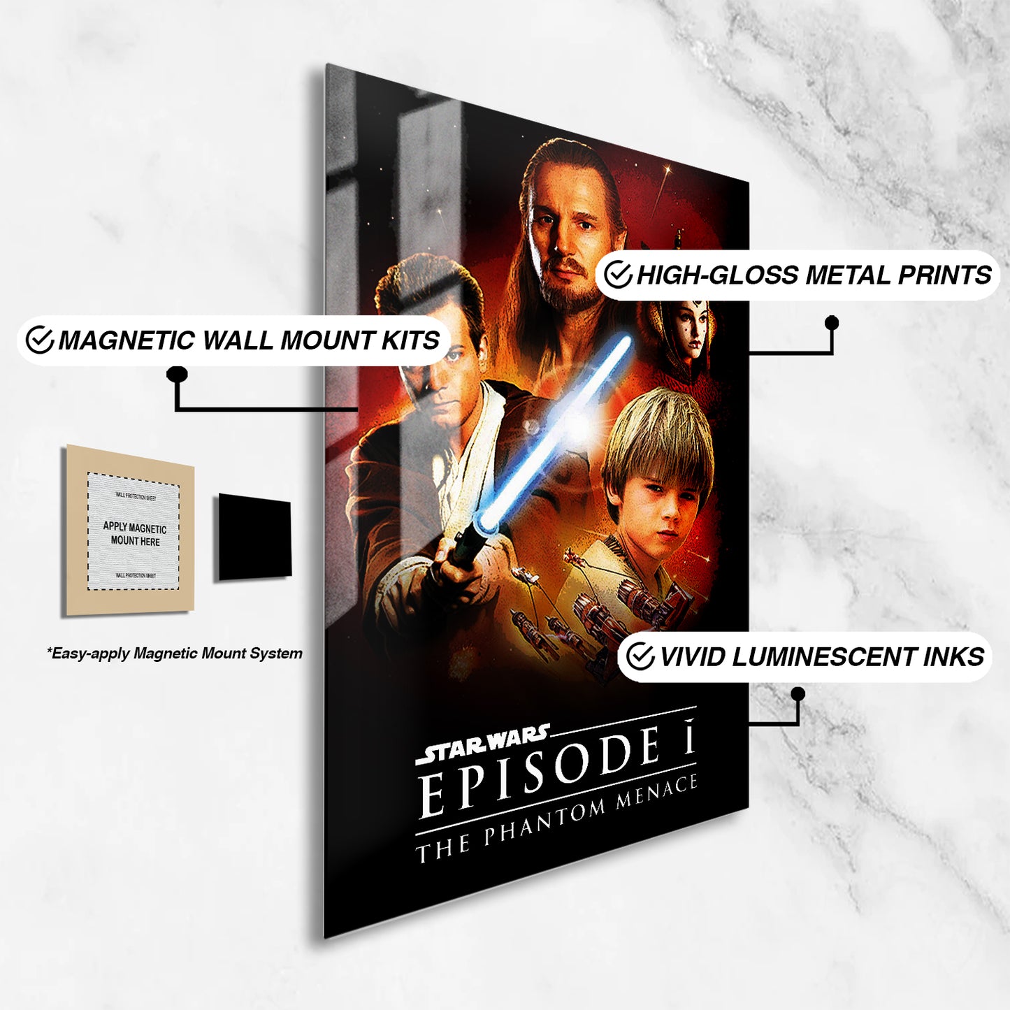 Star Wars Episode 1-3 Trilogy Metal Poster Set