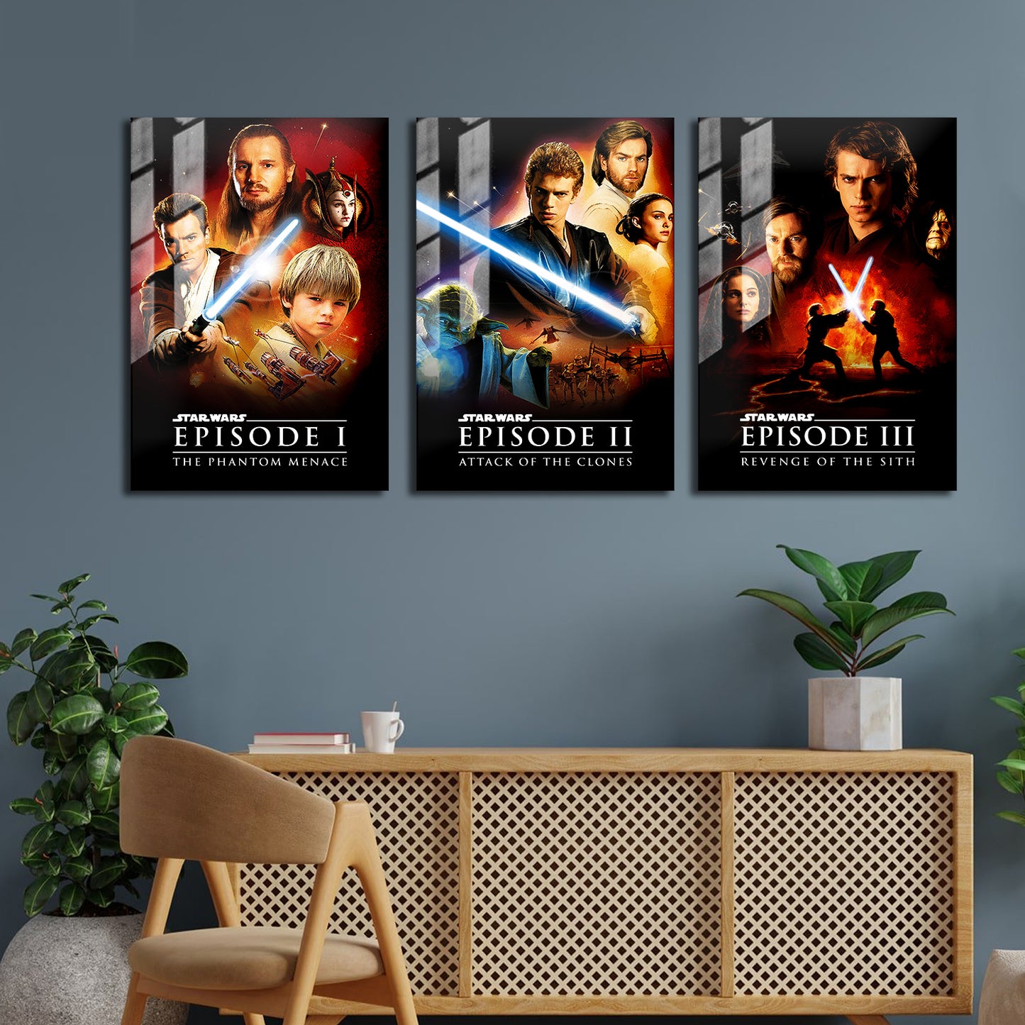 Star Wars Episode 1-3 Trilogy Metal Poster Set