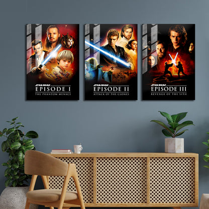 Star Wars Episode 1-3 Trilogy Metal Poster Set