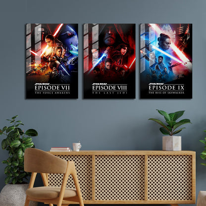 Star Wars Episode 7-9 Trilogy Metal Poster Set