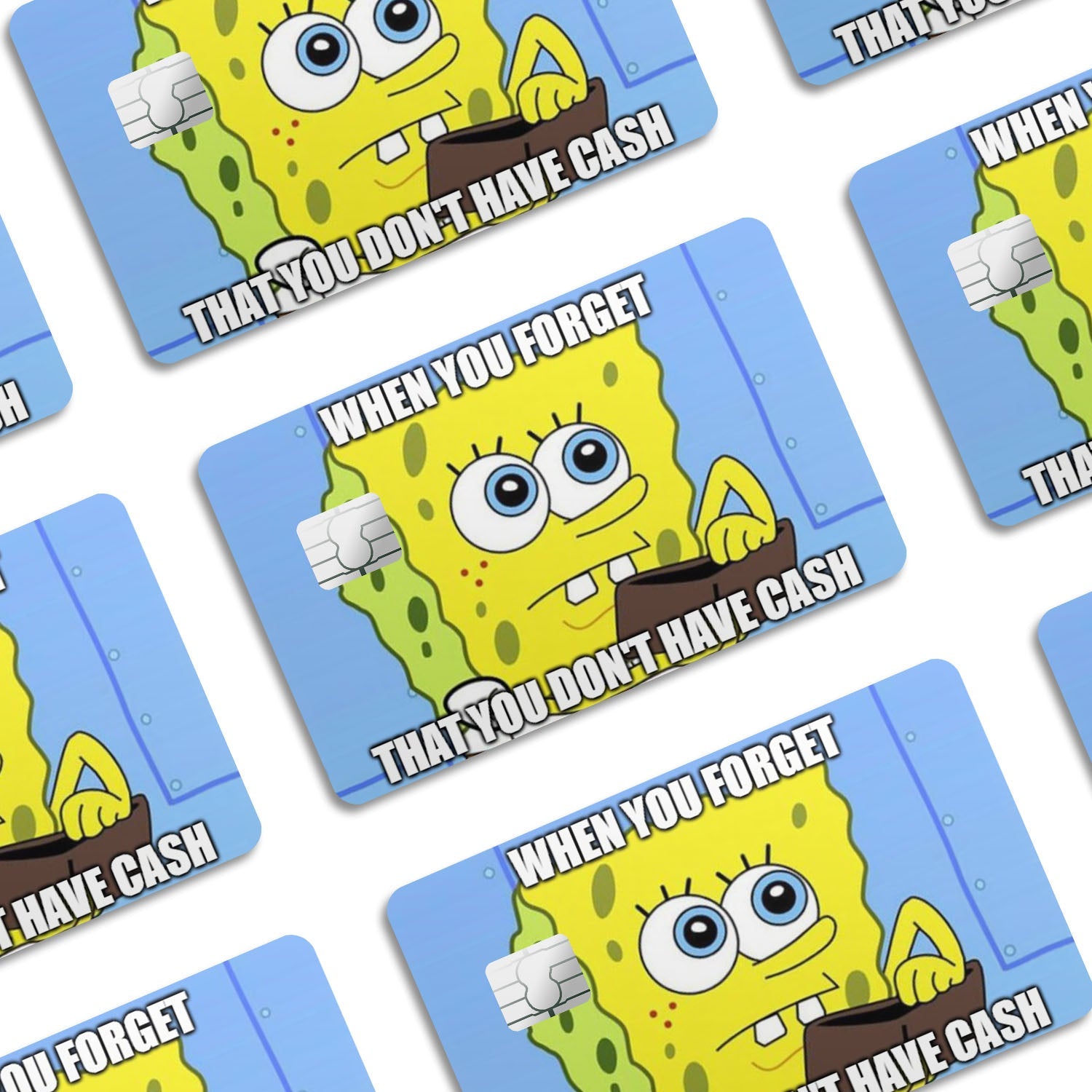 Flex Designs Credit Card Spongebob Wallet Window Skins - Meme Quotes Credit Card & Debit Card Skin