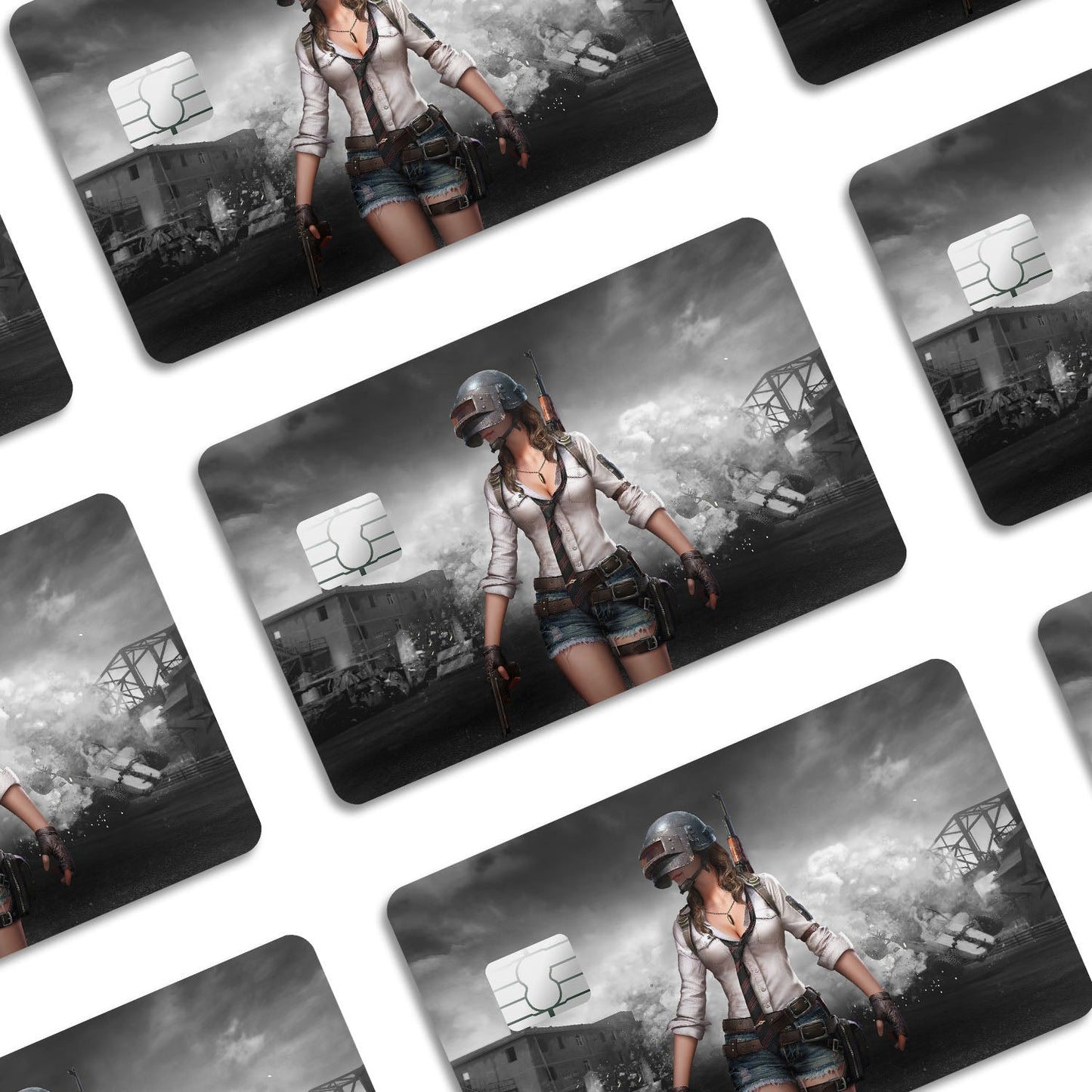 Flex Designs Credit Card PUBG Girl Window Skins - Game PUBG Credit Card & Debit Card Skin