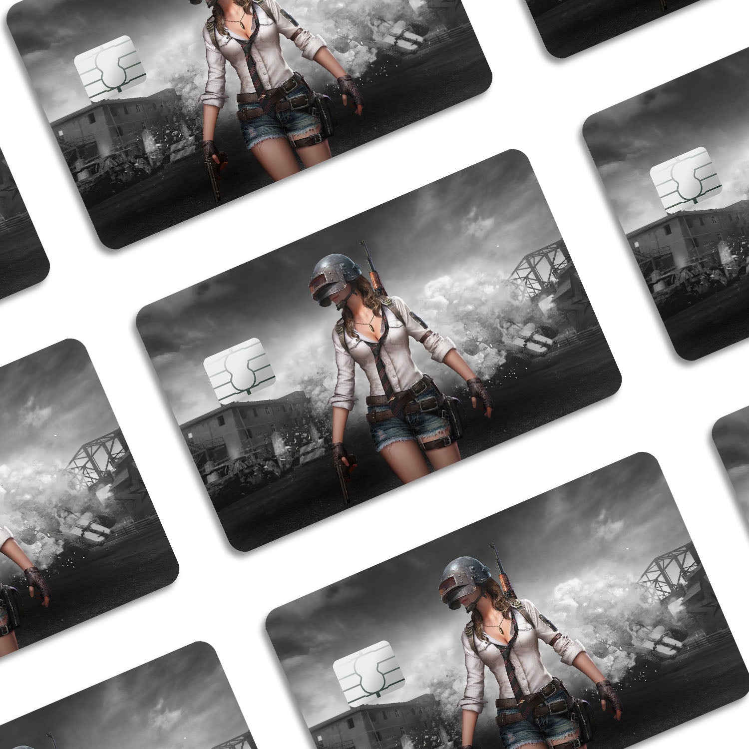 Flex Designs Credit Card PUBG Girl Window Skins - Game PUBG Credit Card & Debit Card Skin