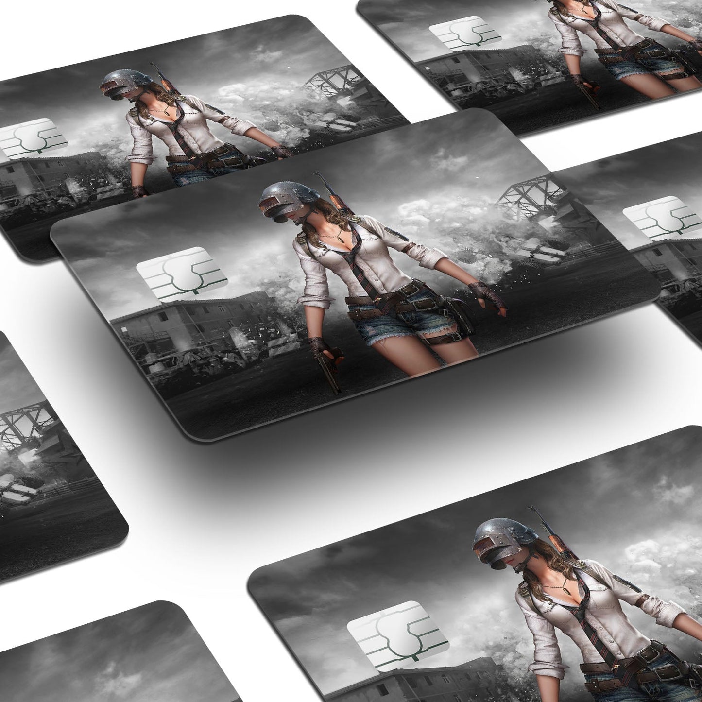 Flex Designs Credit Card PUBG Girl Window Skins - Game PUBG Credit Card & Debit Card Skin