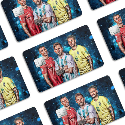 Flex Designs Credit Card Ronaldo Messi Neymar GOAT Window Skins - Sports Soccer Credit Card & Debit Card Skin