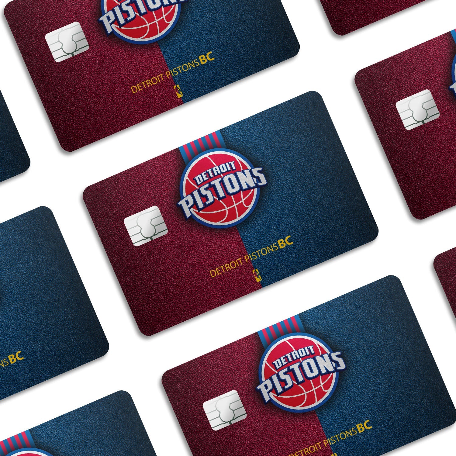 Flex Designs Credit Card Detroit Pistons Window Skins - Sports Basketball Credit Card & Debit Card Skin
