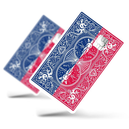 Flex Designs Credit Card Bicycle Playing Card Blue Red Half Skins - Meme  Credit Card & Debit Card Skin