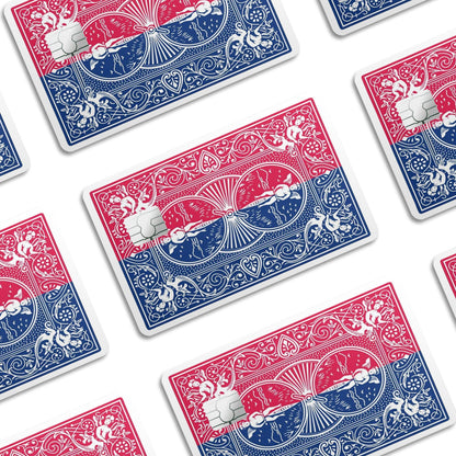 Flex Designs Credit Card Bicycle Playing Card Blue Red Window Skins - Meme  Credit Card & Debit Card Skin