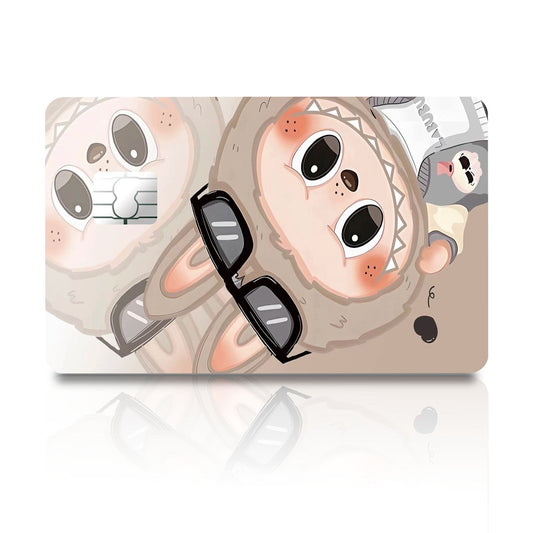 Flex Designs Credit Card Cute Brown Glasses Labubu Full Skins - Kpop  Credit Card & Debit Card Skin