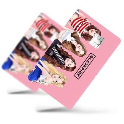 Flex Designs Credit Card BLACKPINK Cartoon Idol Half Skins - Kpop Artist Credit Card & Debit Card Skin
