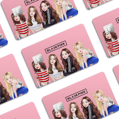 Flex Designs Credit Card BLACKPINK Cartoon Idol Window Skins - Kpop Artist Credit Card & Debit Card Skin