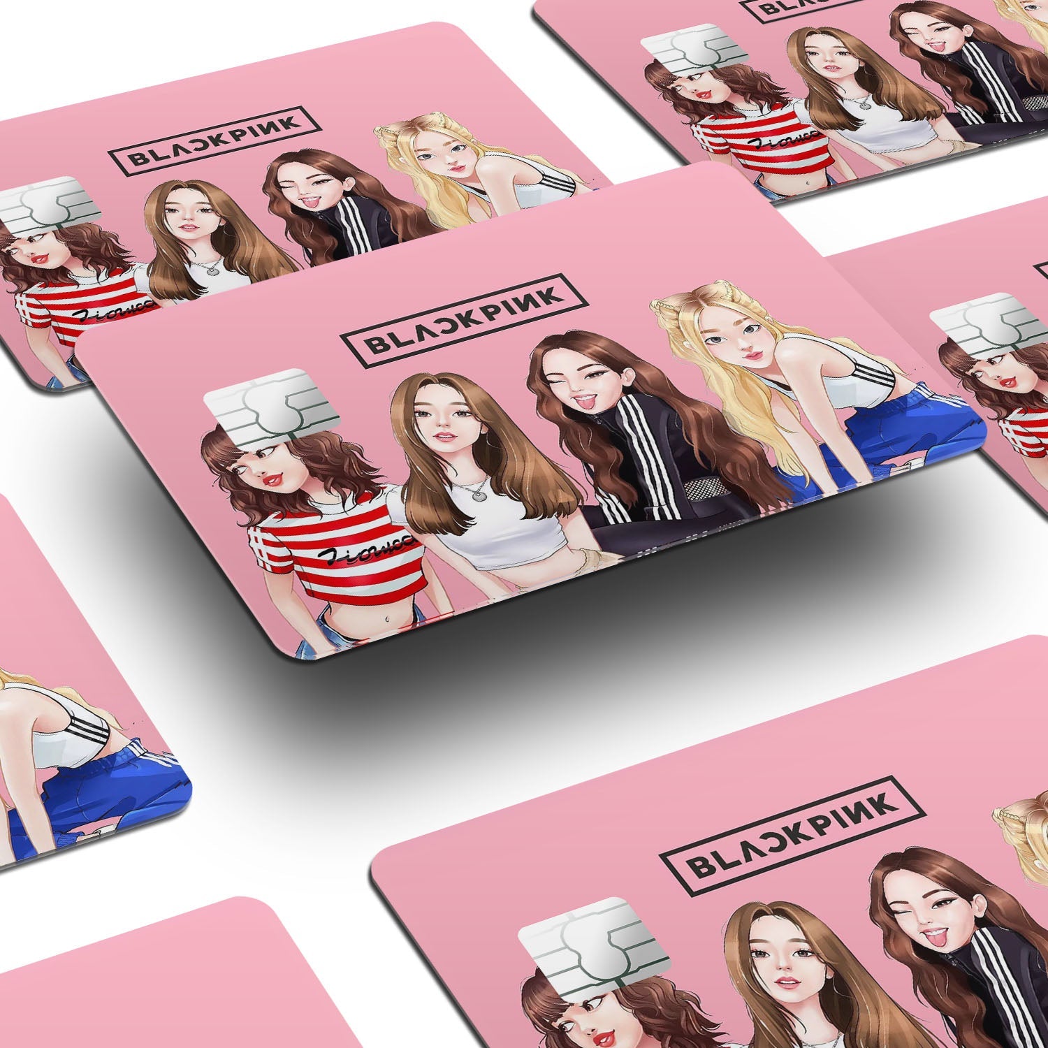 Flex Designs Credit Card BLACKPINK Cartoon Idol Window Skins - Kpop Artist Credit Card & Debit Card Skin