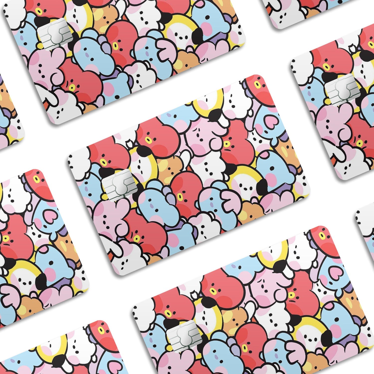 Flex Designs Credit Card BTS BT21 Pattern Window Skins - Kpop Artist Credit Card & Debit Card Skin
