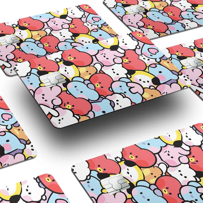 Flex Designs Credit Card BTS BT21 Pattern Window Skins - Kpop Artist Credit Card & Debit Card Skin