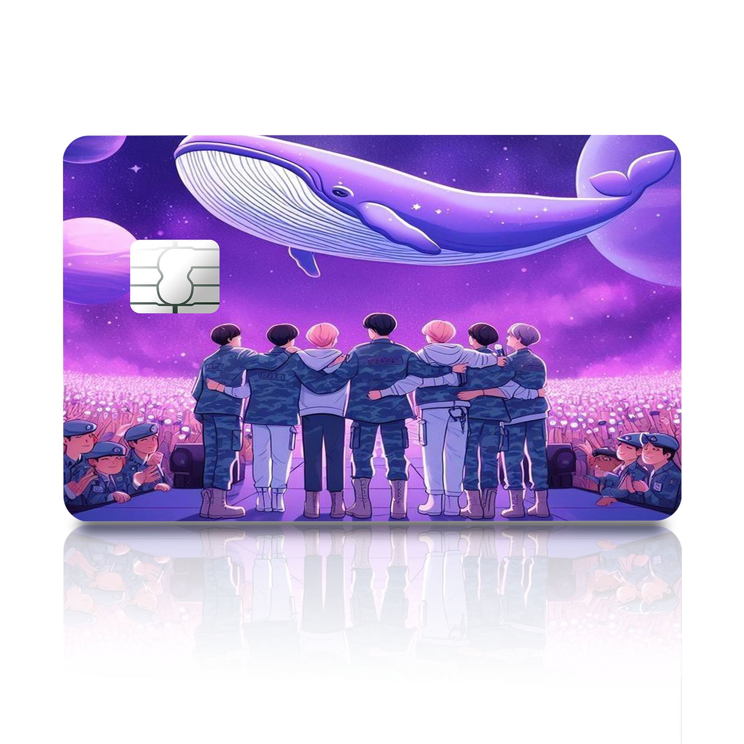 Flex Designs Credit Card BTS Purple Cartoon Full Skins - Kpop Artist Credit Card & Debit Card Skin
