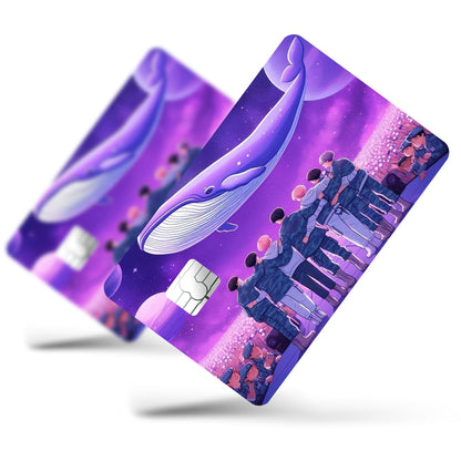 Flex Designs Credit Card BTS Purple Cartoon Full Skins - Kpop Artist Credit Card & Debit Card Skin