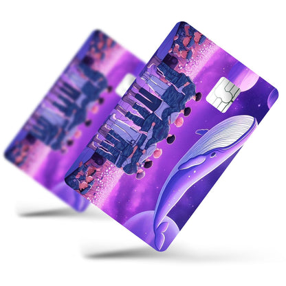 Flex Designs Credit Card BTS Purple Cartoon Half Skins - Kpop Artist Credit Card & Debit Card Skin