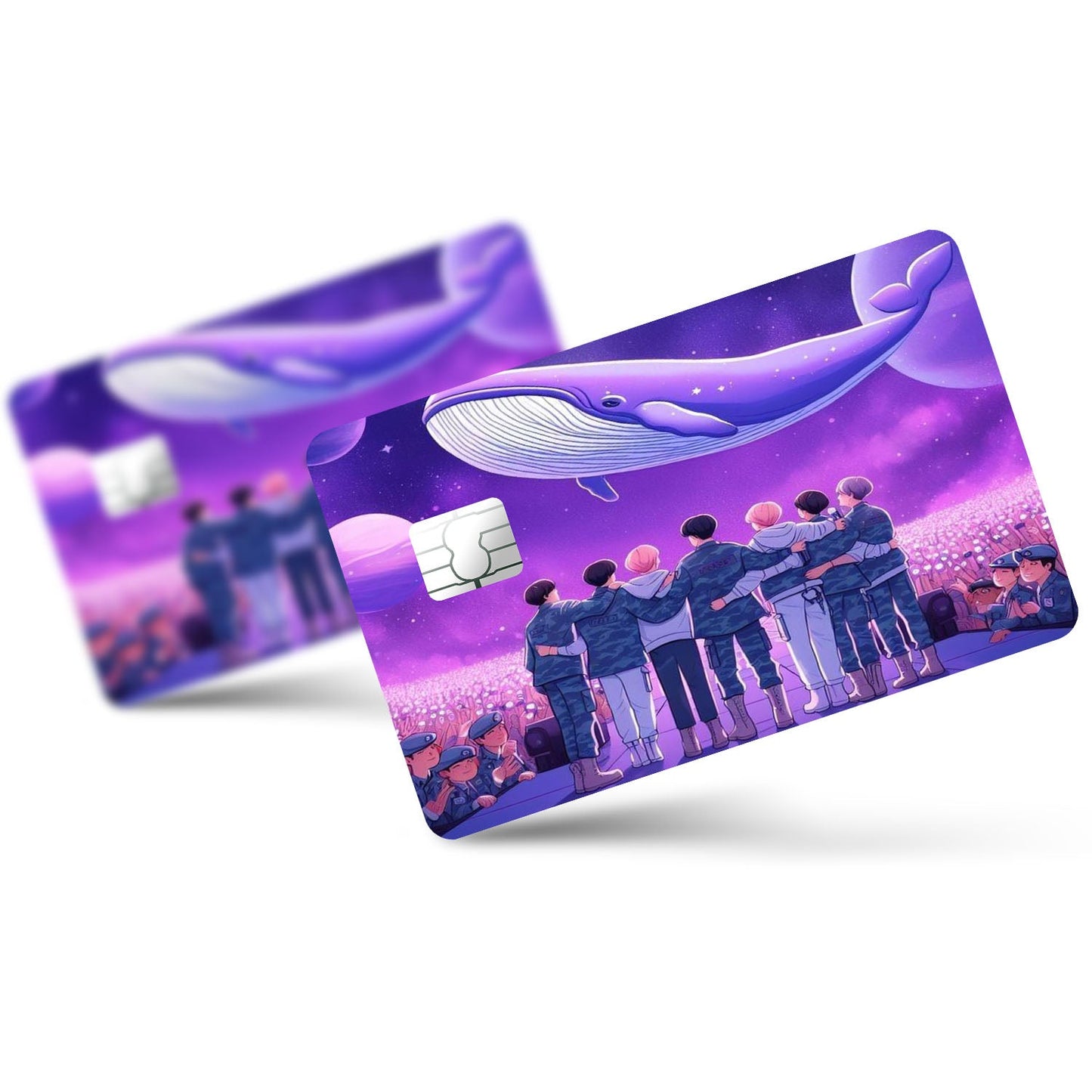 Flex Designs Credit Card BTS Purple Cartoon Full Skins - Kpop Artist Credit Card & Debit Card Skin