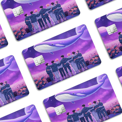 Flex Designs Credit Card BTS Purple Cartoon Window Skins - Kpop Artist Credit Card & Debit Card Skin