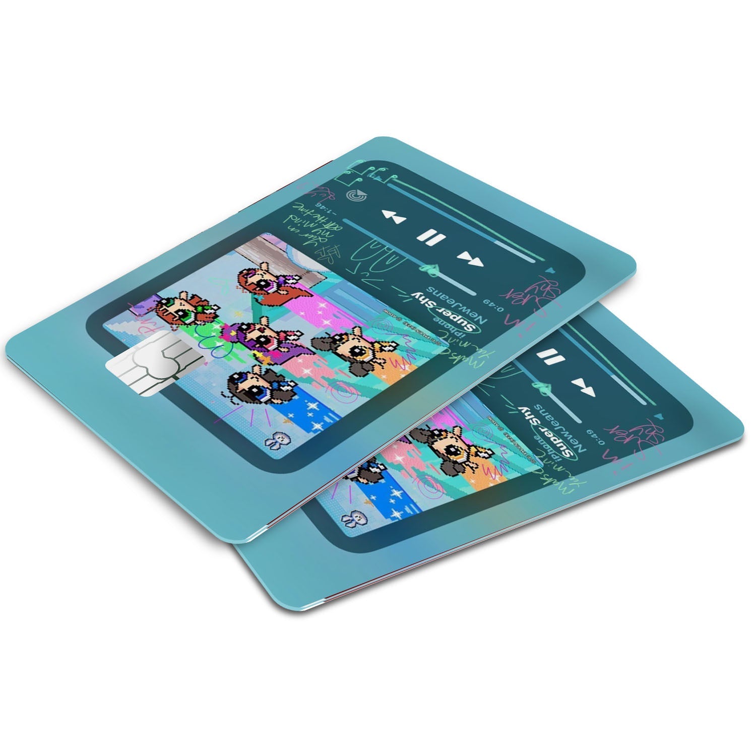 Flex Designs Credit Card NewJeans Powerpuff Window Skins - Kpop Artist Credit Card & Debit Card Skin