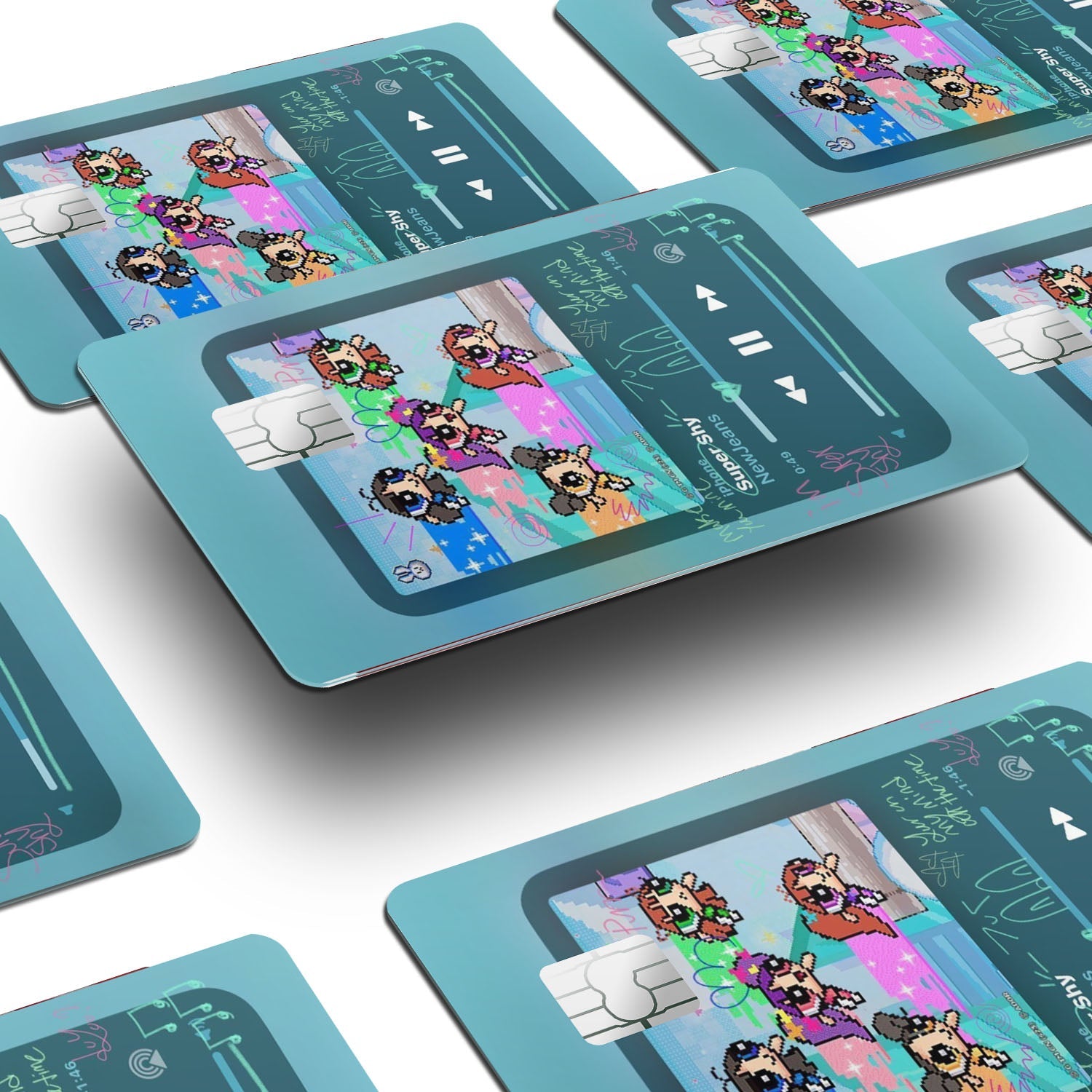 Flex Designs Credit Card NewJeans Powerpuff Window Skins - Kpop Artist Credit Card & Debit Card Skin