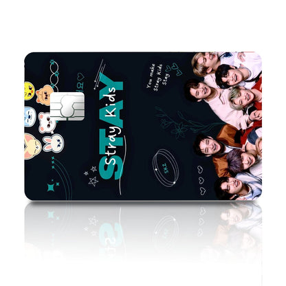 Flex Designs Credit Card Stray Kids Black Full Skins - Kpop Artist Credit Card & Debit Card Skin