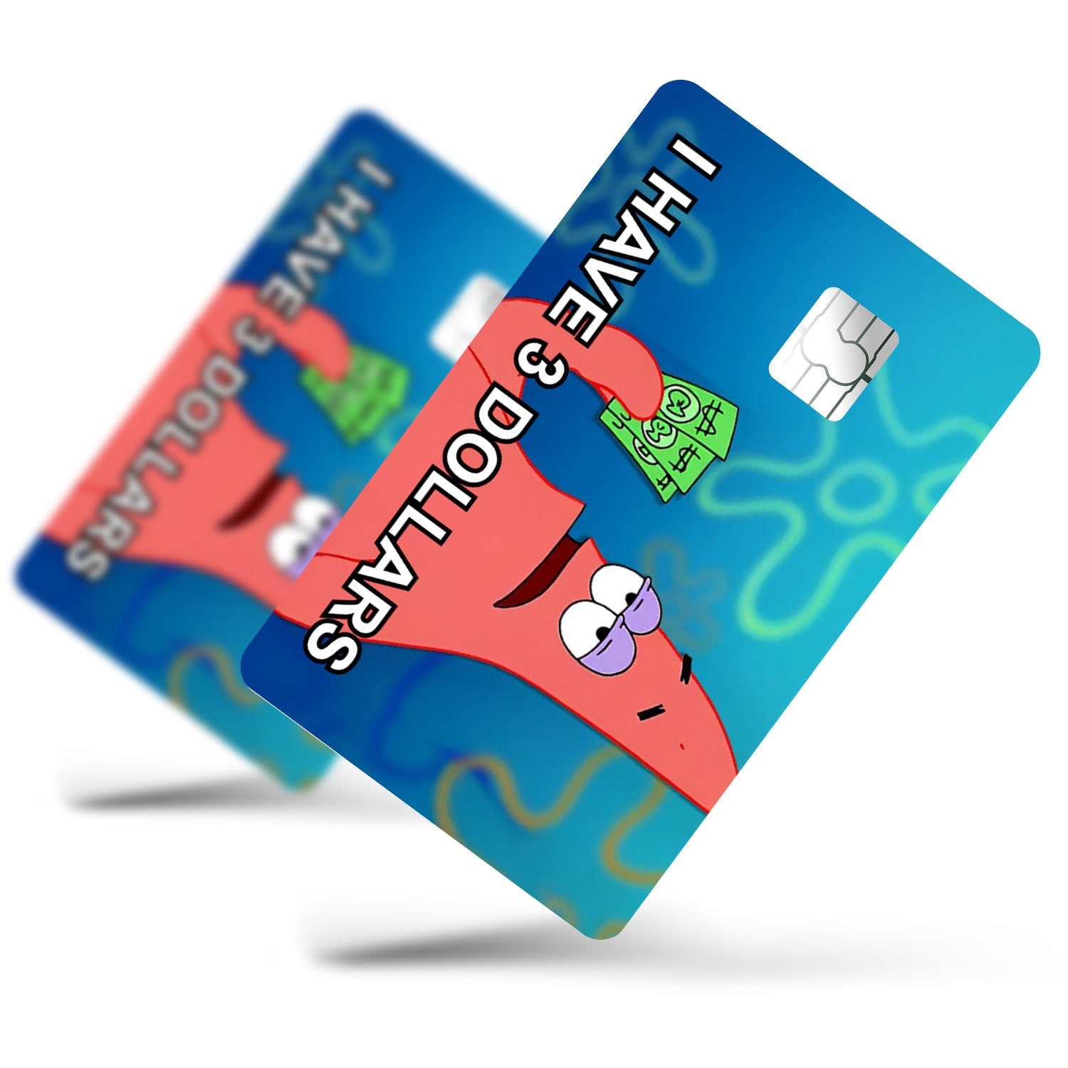 Flex Designs Credit Card Spongebob Patrick I have 3 dollars Half Skins - Meme  Credit Card & Debit Card Skin