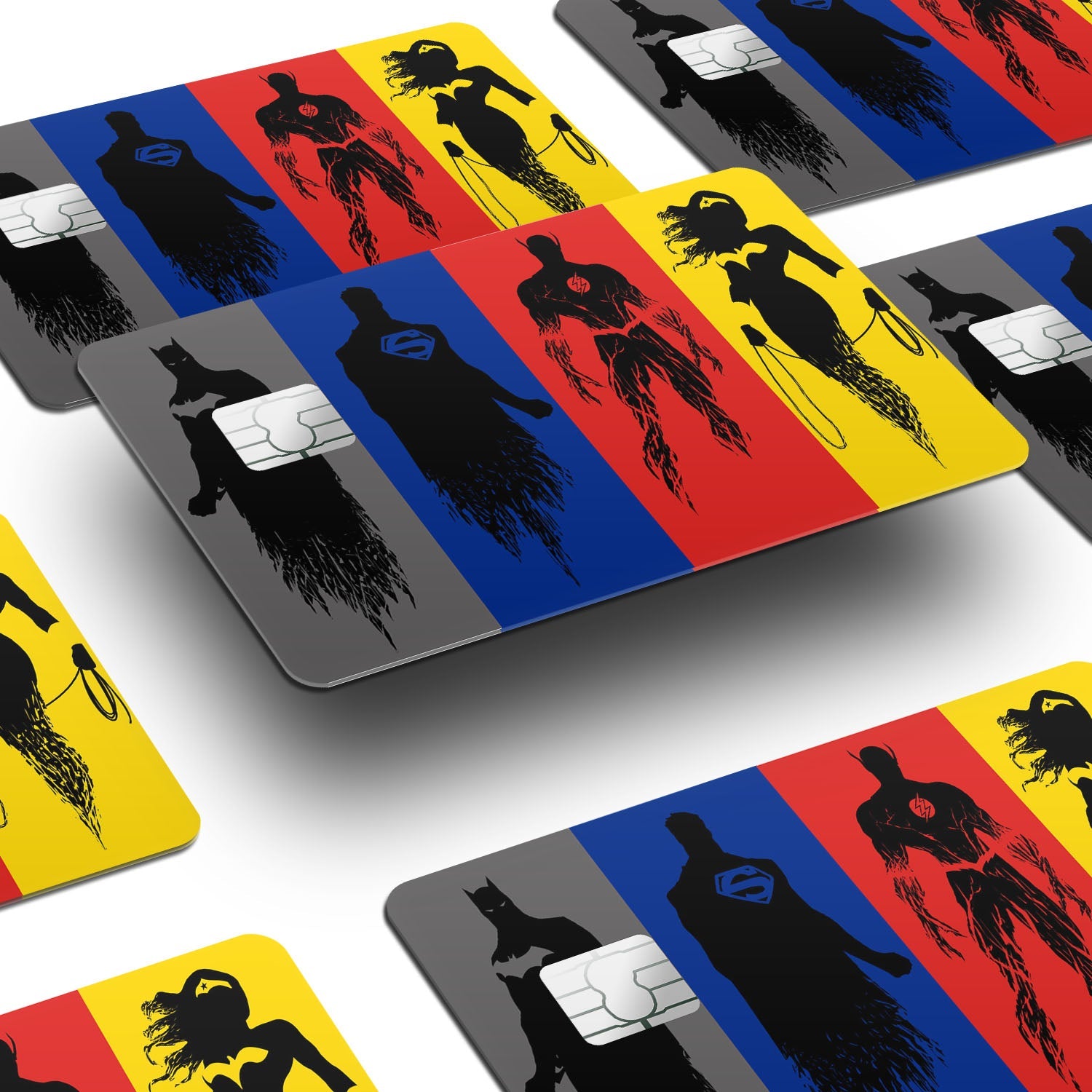 Flex Designs Credit Card Justice League Minimalist Window Skins - Superhero DC Comics Credit Card & Debit Card Skin
