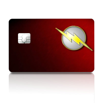 Flex Designs Credit Card The Flash Minimalist Logo Full Skins - Superhero DC Comics Credit Card & Debit Card Skin