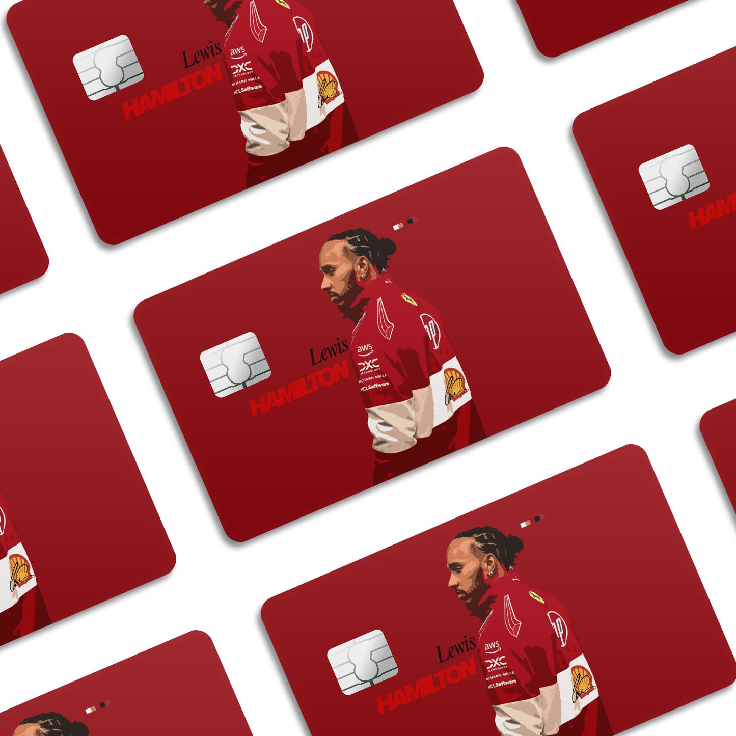 Flex Designs Credit Card Lewis Hamilton Ferrari F1 FlexM Window Skins - Sports  Credit Card & Debit Card Skin
