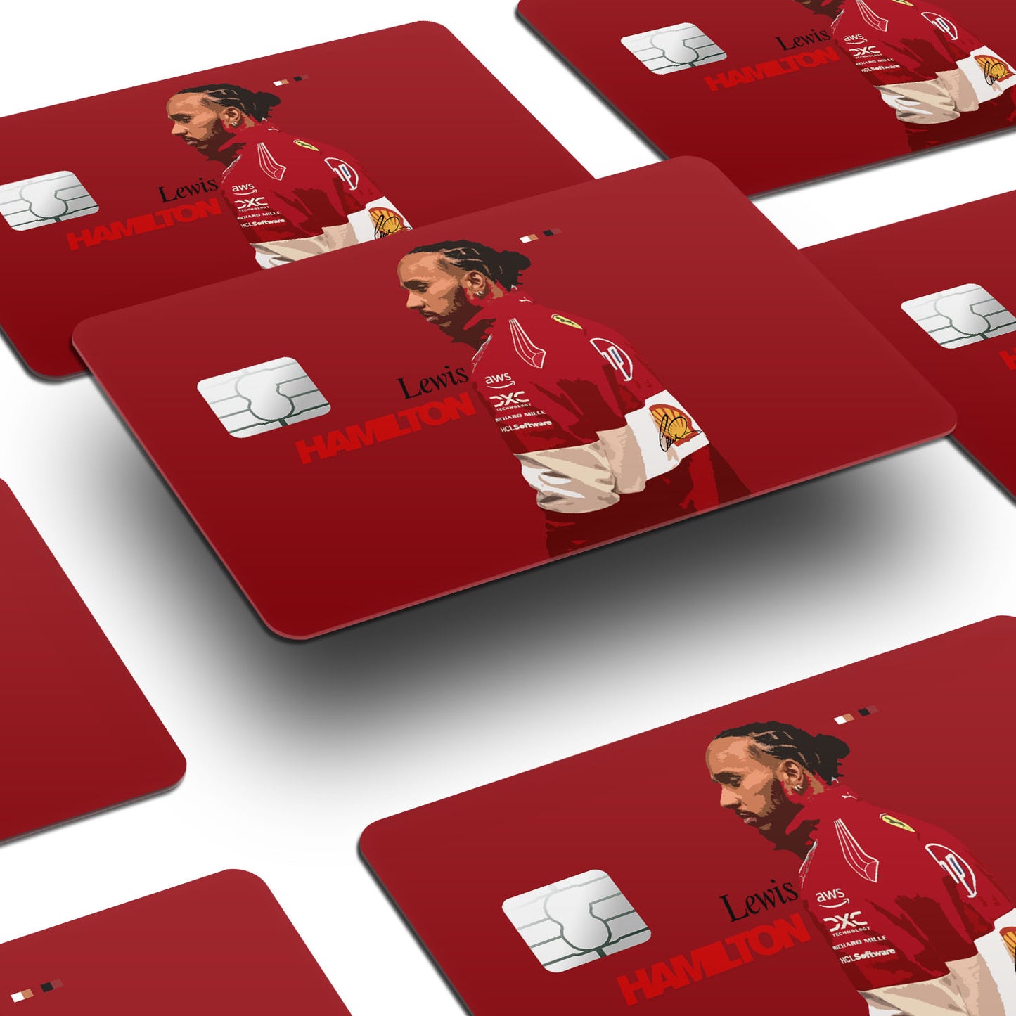 Flex Designs Credit Card Lewis Hamilton Ferrari F1 FlexM Window Skins - Sports  Credit Card & Debit Card Skin