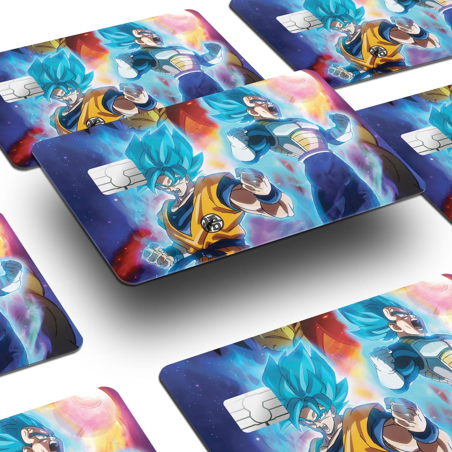 Flex Designs Credit Card Dragon Ball Goku & Vegeta Super Saiyan Blue Window Skins - Anime Dragon Ball Credit Card & Debit Card Skin
