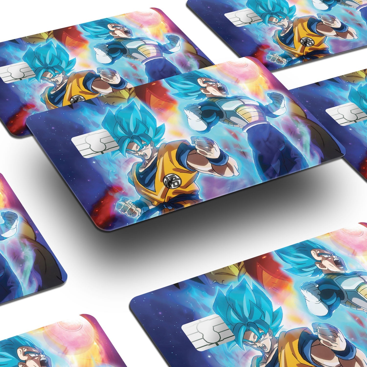 Flex Designs Credit Card Dragon Ball Goku & Vegeta Super Saiyan Blue Window Skins - Anime Dragon Ball Credit Card & Debit Card Skin