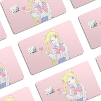 Flex Designs Credit Card Sailor Moon Pink Sweet Window Skins - Anime Sailor Moon Credit Card & Debit Card Skin