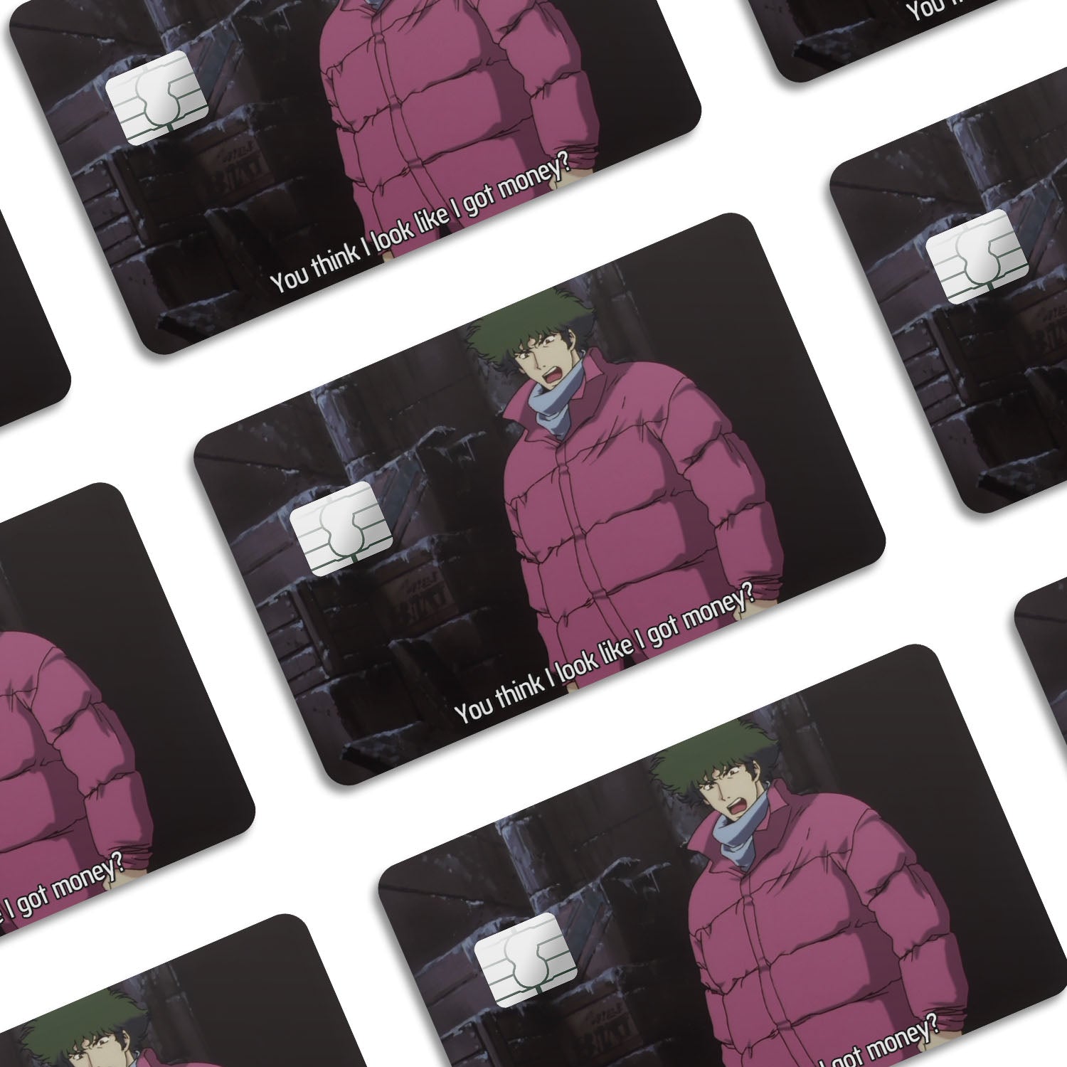 Flex Designs Credit Card You think I look like I got money? Window Skins - Anime Cowboy Bebop Credit Card & Debit Card Skin