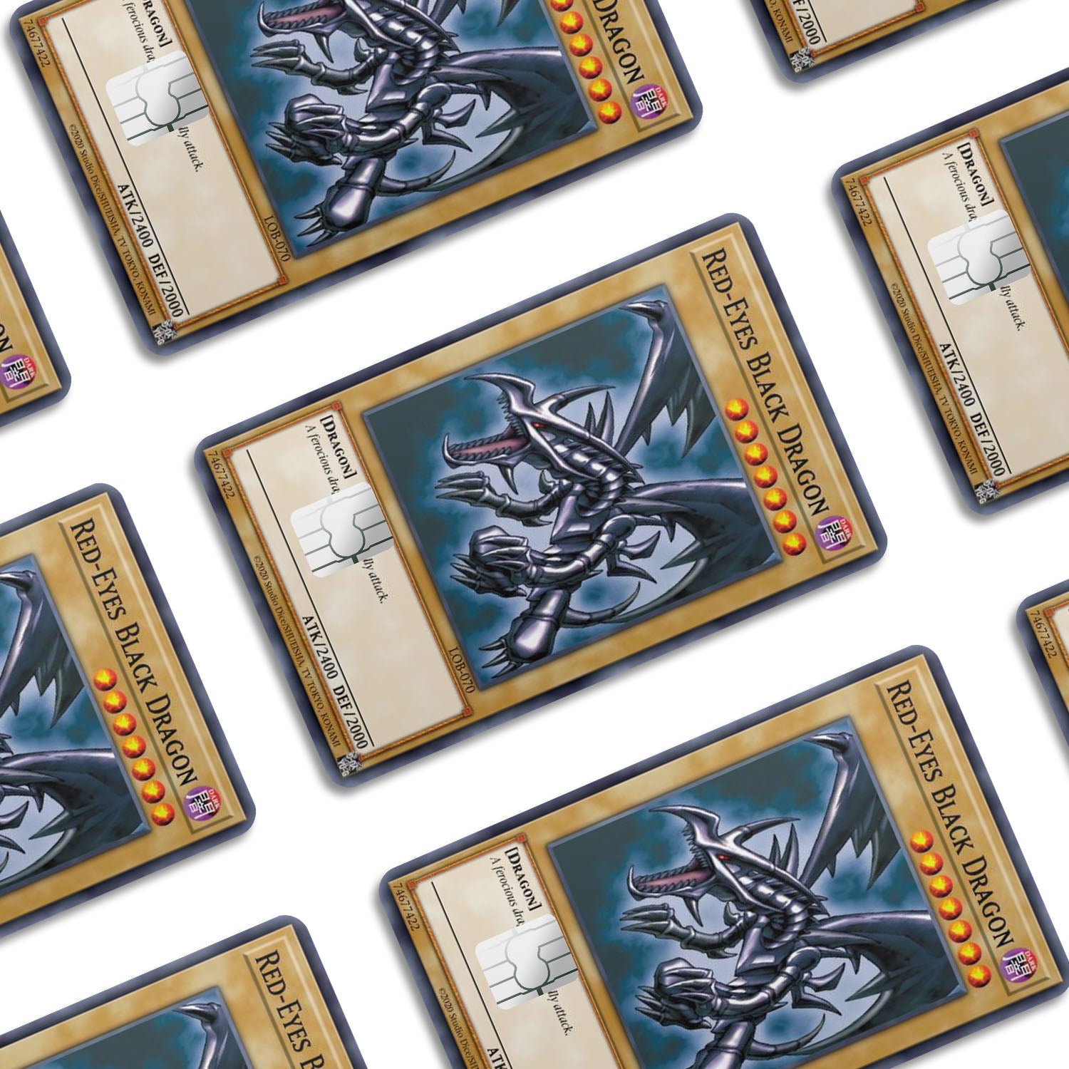 Flex Designs Credit Card Yugioh Red Eyes Black Dragon Window Skins - Anime Yu-Gi-Oh Credit Card & Debit Card Skin