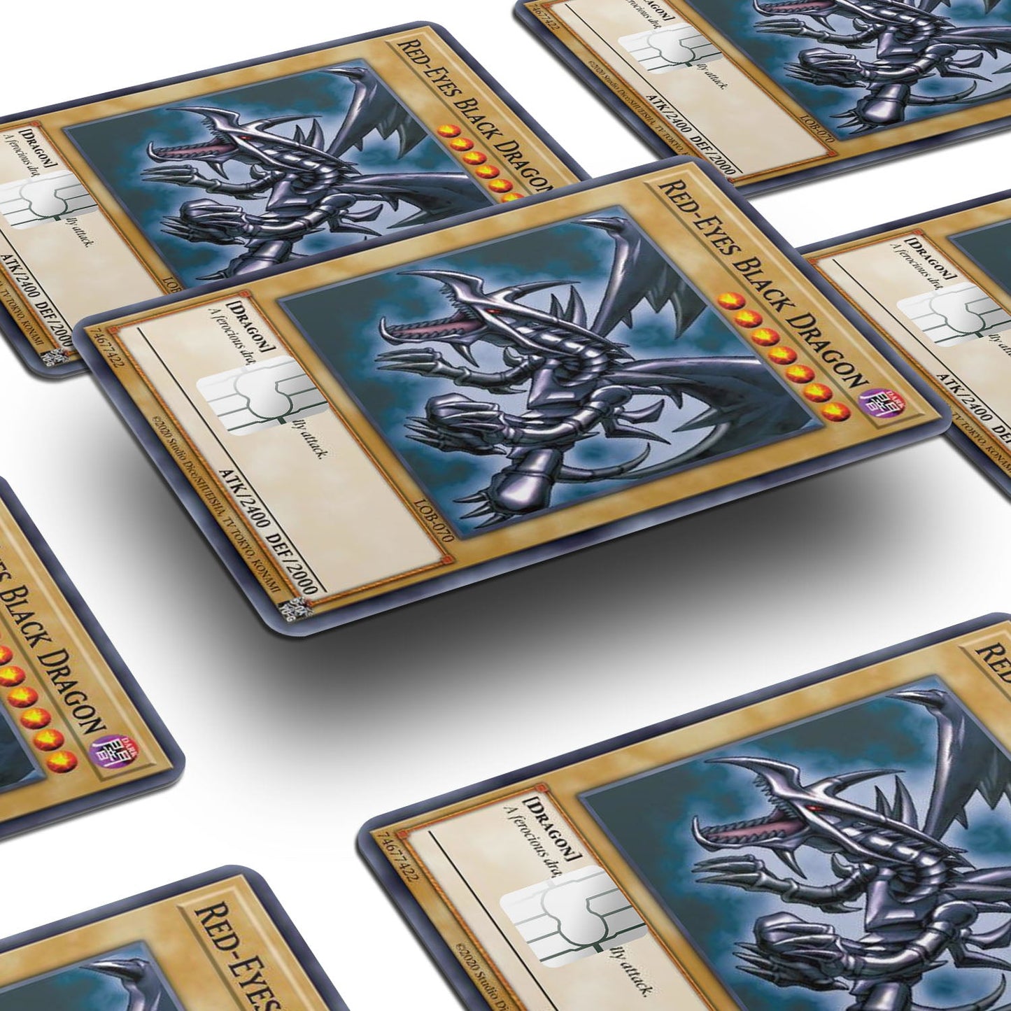 Flex Designs Credit Card Yugioh Red Eyes Black Dragon Window Skins - Anime Yu-Gi-Oh Credit Card & Debit Card Skin